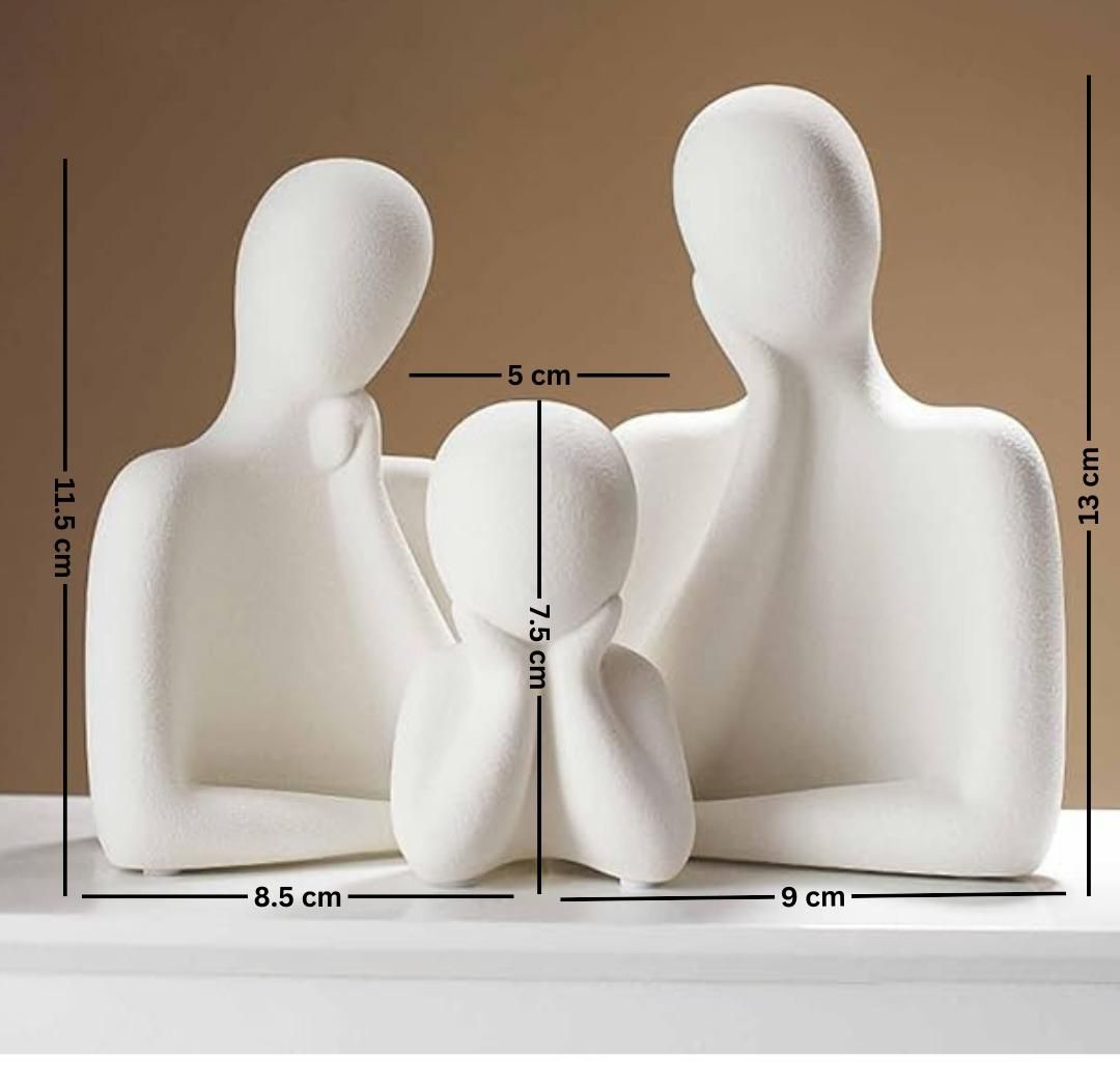 White ceramic Couple Family (Set of 3)